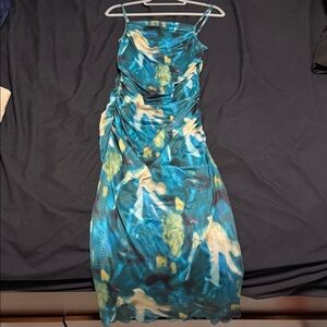Amazon Essentials Strapless Dress in Blue and Green